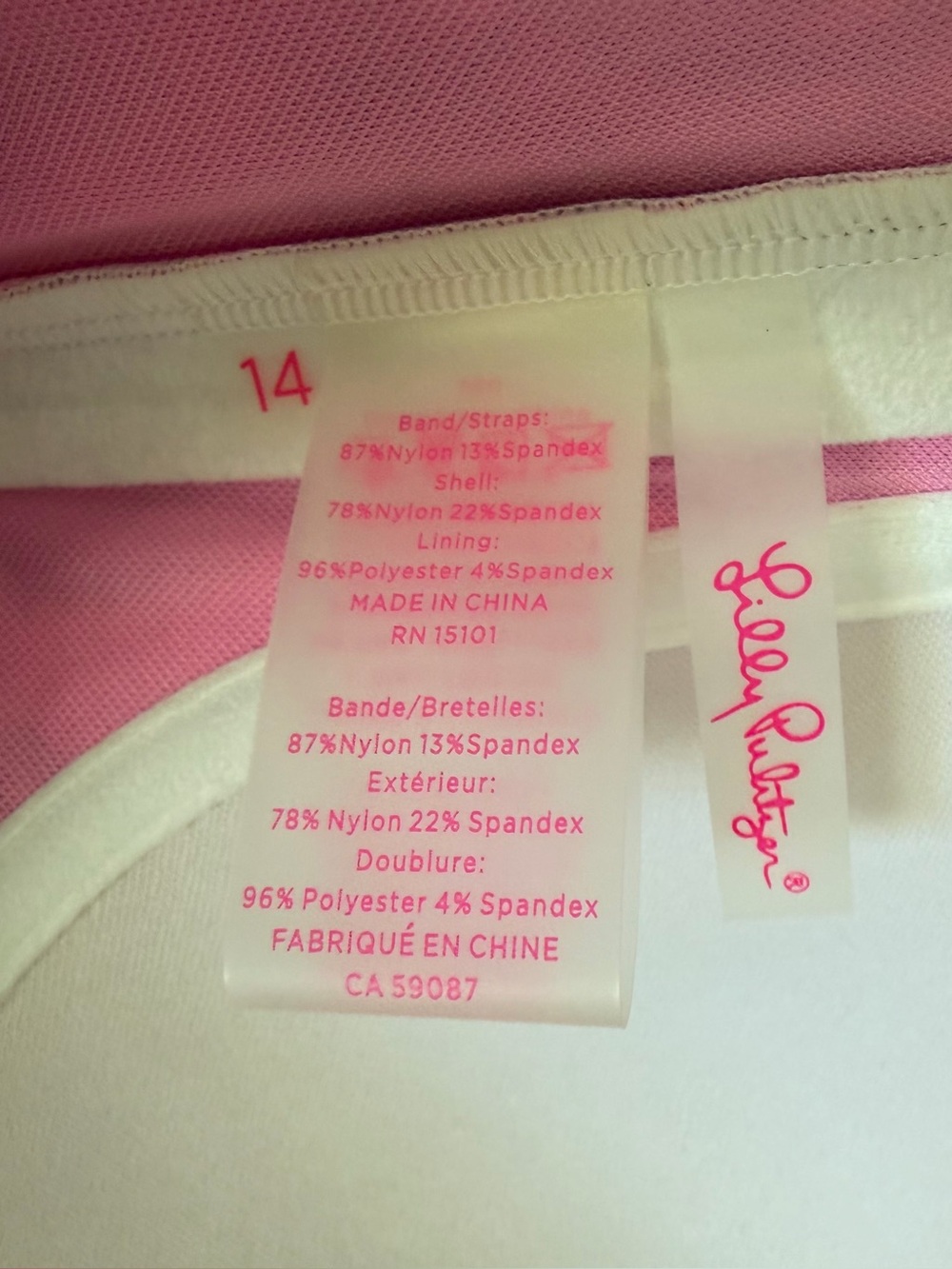 Lilly Pulitzer bikini top and bottom size 14 pink green hip nautic swimsuit - Picture 5 of 13